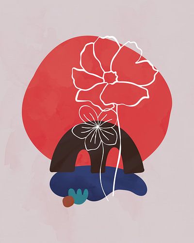 Bloemen bij zonsondergang