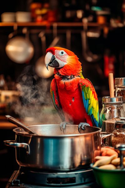 Parrot kitchen by Poster Art Shop