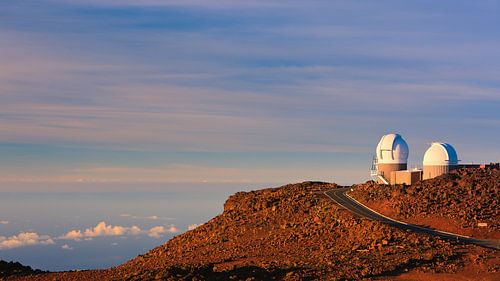 Astronomische telescopen op de Haleakala Vulkaan, Maui, Hawaii