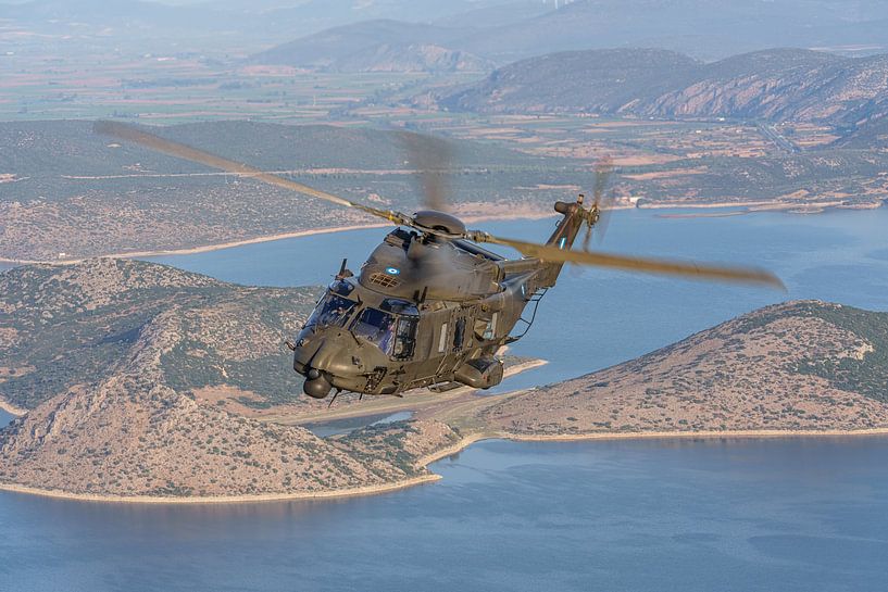 Greek NH-90 helicopter air to air photographed. by Jaap van den Berg