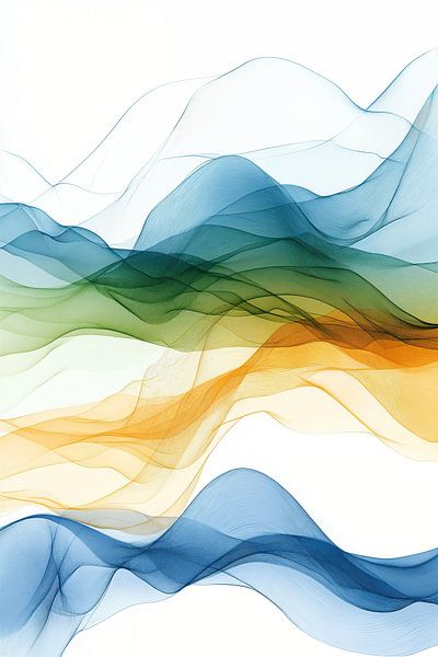 Waves in Blue, Green and Yellow ii by Studio BB