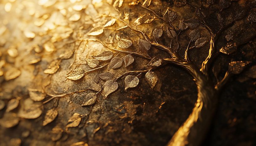 Gouden levensboom panorama van TheXclusive Art