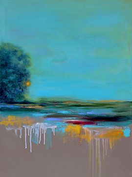 Abstract Landscape - Evening on the Lake by Marina Kozyr