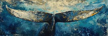 Peinture d'une queue de baleine sur Caprices d'Art