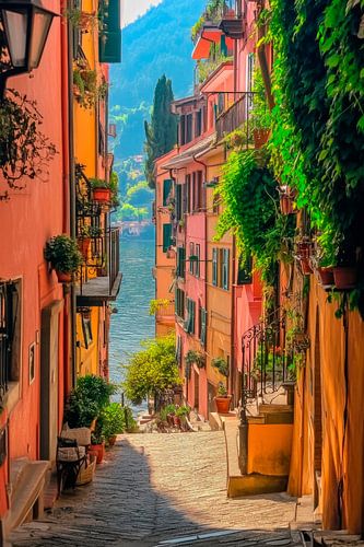 Colourful alleys by the water