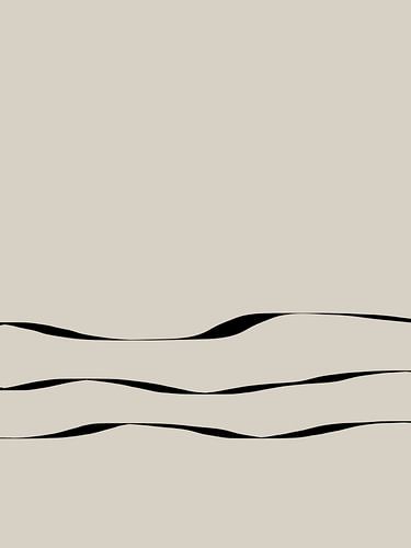 Minimalistisches Japankunstwerk mit drei schwarzen Linien