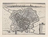 Plattegrond van Zutphen van omstreeks 1650 van Gert Hilbink thumbnail