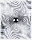 Moon Geometry Retro Art Deco Surrealism BW by FRESH Fine Art thumbnail