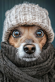 Kuscheliger Winterhund - Hund in warmer Strickware
