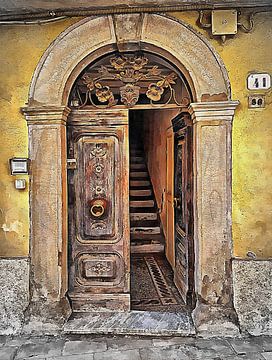 Sierlijke deuropening Umbrië Italië van Dorothy Berry-Lound