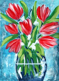 Vibrant Red Tulips by Jasmine Goodwin