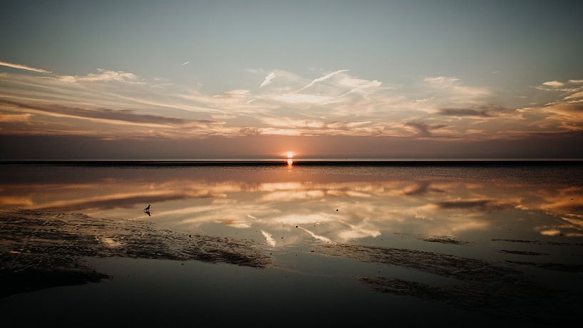 Sonnenuntergang im Nationalpark Wattenmeer von Denny Lerch