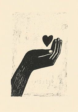 Hand and heart black red by Niklas Maximilian