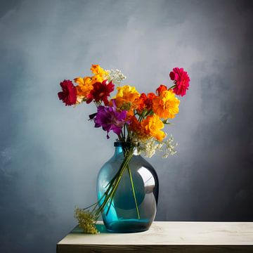 Stillleben einer Vase mit Blumen von Maarten Knops