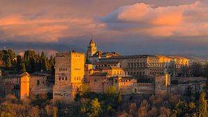 Sonnenuntergang an der Alhambra in Granada