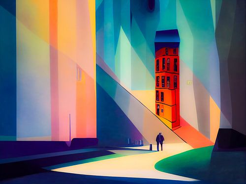 Abstract minimalistisch straatbeeld