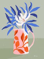 Pink Jug with Lemons and Flower