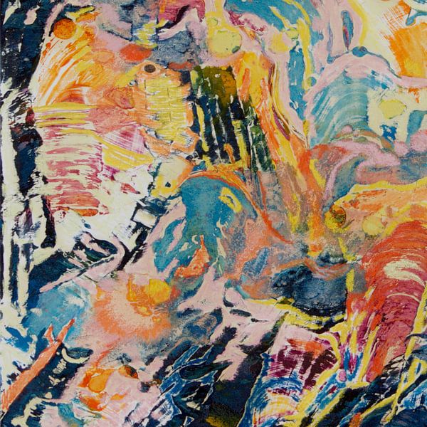 'Fire Works' - square format, left part diptych by Annemarie Gorter