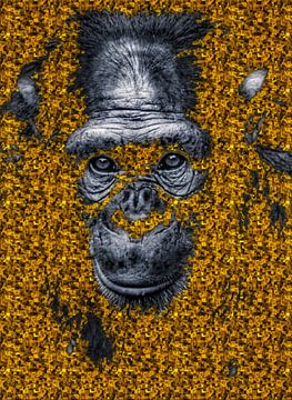 Chimpansee in goud van Truckpowerr
