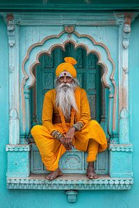 Wohin reisen wir - Indien in Gelb und Blau