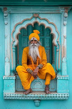 Where do we travel - India in Yellow and Blue van Marianne Ottemann - OTTI