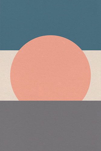 Zon, maan, oceaan. Ikigai. Abstracte minimalistische Zen kunst IV