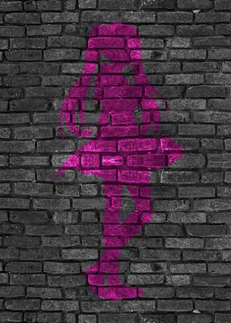 Anime roze silhouet van KalliDesignShop