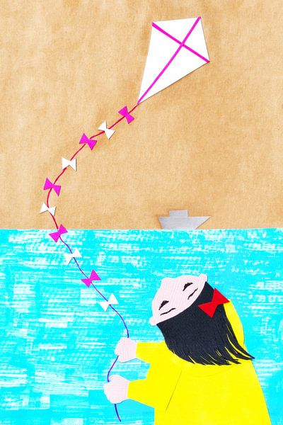 Kite flying at sea by Karolina Grenczyk