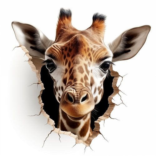 Giraffe uit de muur