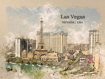 Las Vegas sur Printed Artings