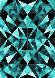 Geometric pattern in turquoise & black by Niklas Maximilian