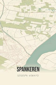 Vintage landkaart van Spankeren (Gelderland) van MijnStadsPoster
