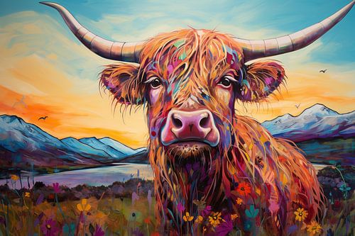 Elegance of contrasts: the majestic Highland Cattle in urban fusion