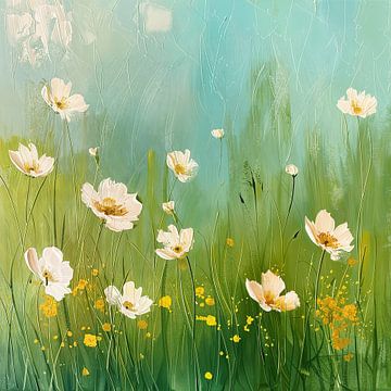 Bloemenveld Bloemen van Poster Art Shop