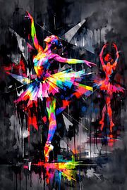 Neon Ballet Duo – Dynamic Colour Motion by ButterflyPix