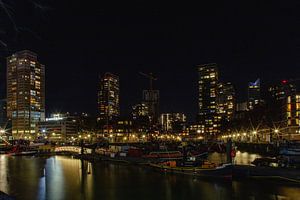 Rotterdam bei Nacht Alter Hafen von Marion Raaijmakers