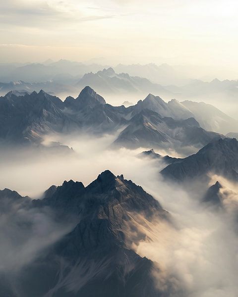 In den Bergen von fernlichtsicht