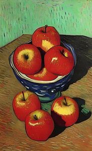 Nature morte impressionniste pommes sur Maud De Vries