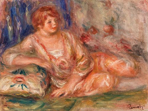 Renoir, Portret Andrée in uitgebreid roze (1918)