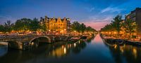 Panorama Amsterdam op het kruispunt van de Prinsengracht en de Brouwersgracht van Henk Meijer Photography thumbnail