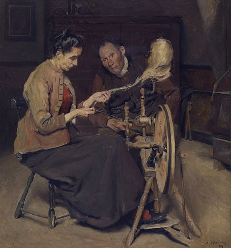 De spinster, Charles Mertens, 1889