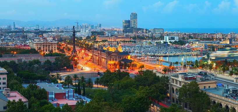 Panoramic view of Barcelona downtown by Yevgen Belich