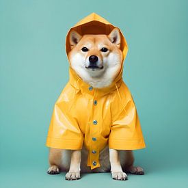Shiba inu in Style: A Rainy Adventure by Helder Design