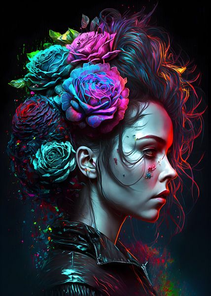 Punk Met kleurrijke rozen van haroulita