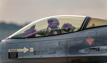 Gros plan du cockpit du KLu F-16A Fighting Falcon. sur Jaap van den Berg