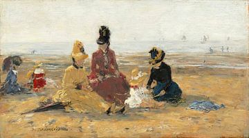 Op het strand, Trouville, Eugène Boudin