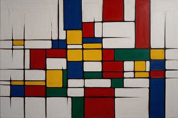 Abstraction Piet Mondrian style by De Muurdecoratie