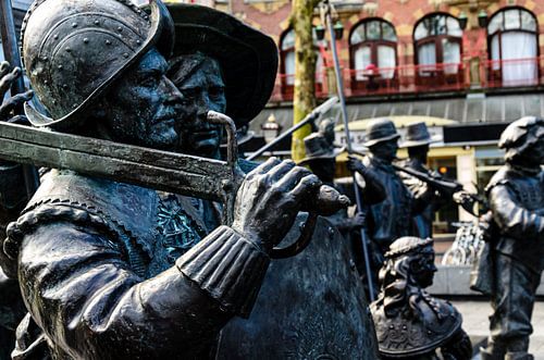 Rembrandt Monument op het Rembrandtplein in Amsterdam Nederland