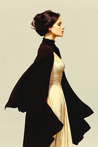 Portrait intemporel en noir et crème n°3