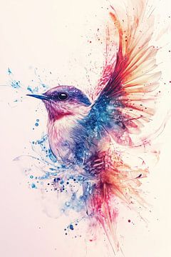 De bloeiende magische vogel van Mel Digital Art